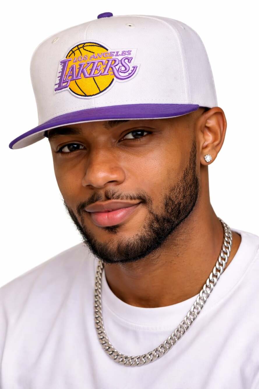 Mens MITCHELL & NESS NBA PATCHES 2 TONE HWC LAKERS